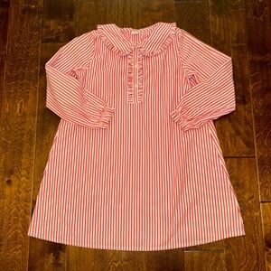 J. crew Girls' long sleeve flannel nightgown in stripe - vibrant flame